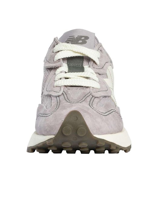 New Balance White 327 Suede Trainers for men