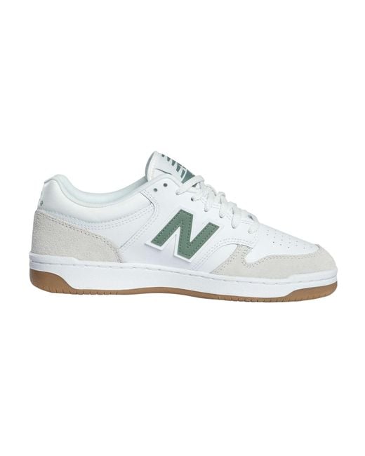 New Balance White 480 Leather Trainers for men