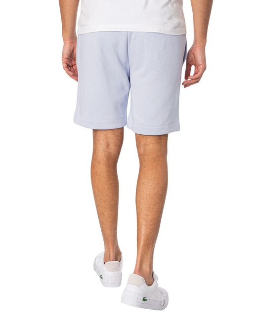 Lacoste White Logo Sweat Shorts for men