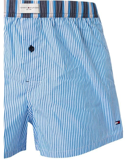 Tommy Hilfiger Blue 3 Pack Woven Boxers Shorts for men
