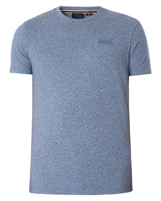 Superdry Blue Essential Logo Emb T-shirt for men