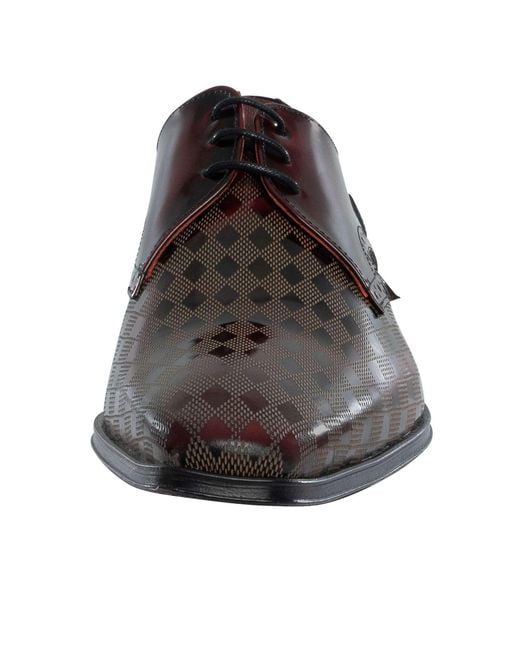 Jeffery West Brown Derby Leather Shoes for men