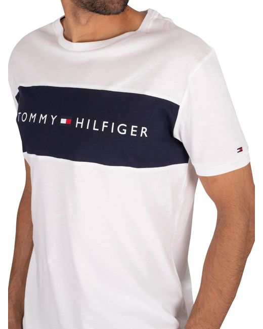 tommy hilfiger logo flag t shirt white
