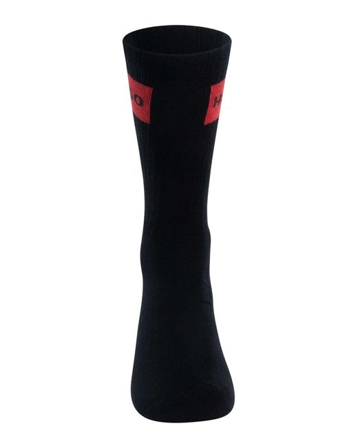 HUGO Black 3 Pack Label Quarter Socks for men