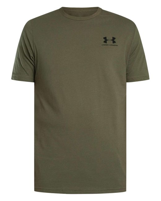 Under Armour Green Loose Left Chest Logo T-shirt for men