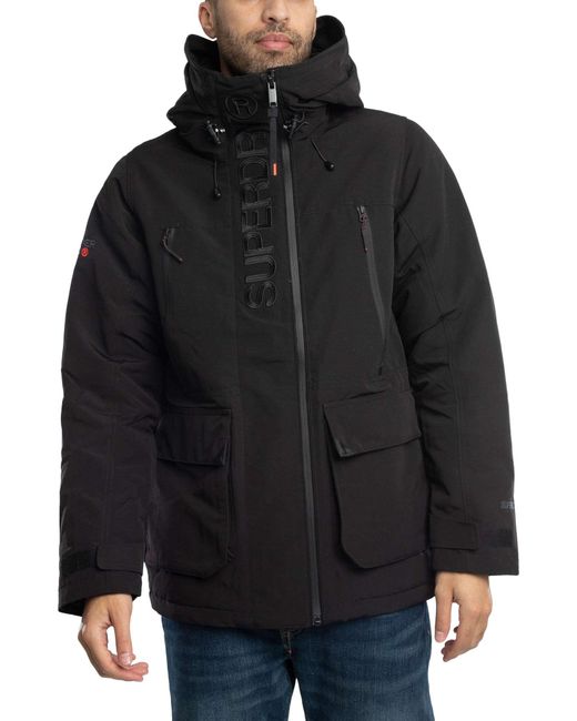 Superdry Black Ultimate Emb Windbreaker Jacket for men