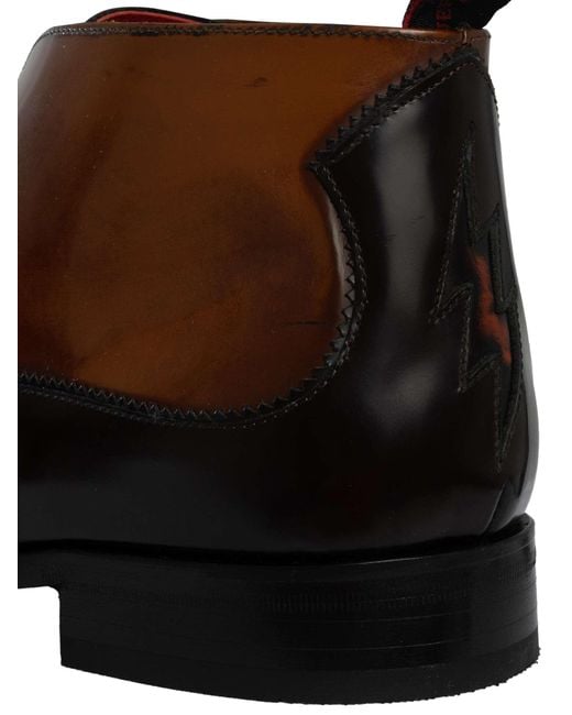 Jeffery West Brown Brogue Leather Boots for men