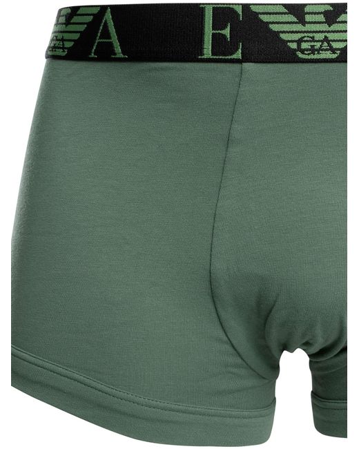 Emporio Armani Green 3 Pack Trunks for men