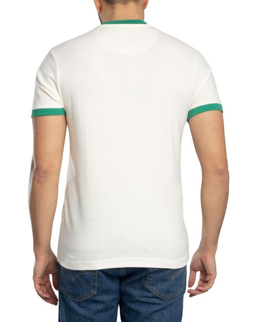 Trojan White Logo Ringer T-shirt for men