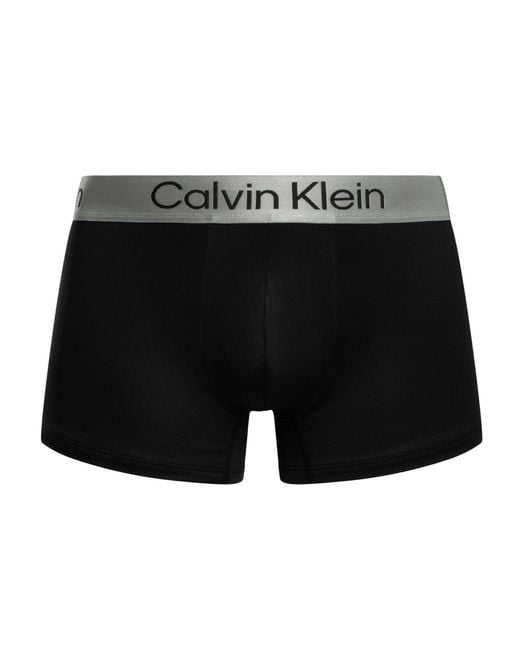 Calvin Klein Black 3 Pack Brushed Microfiber Trunks for men