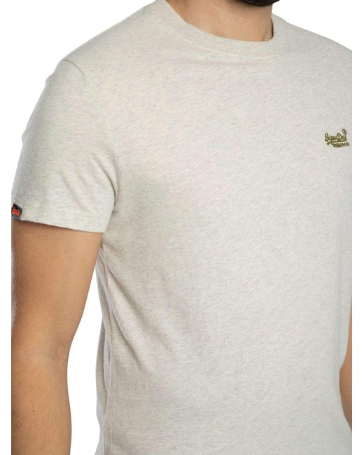 Superdry White Essential Logo Emb T-shirt for men