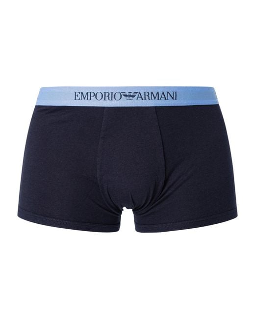 Emporio Armani Blue 3 Pack Trunks for men