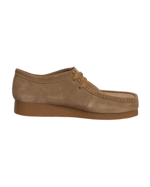 Clarks Brown Wallabee Evo Suede Shoes for men