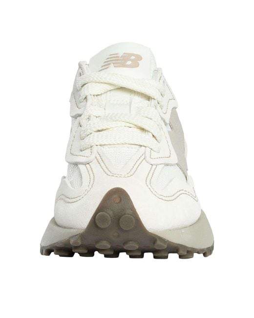 New Balance White 327 Suede Trainers for men