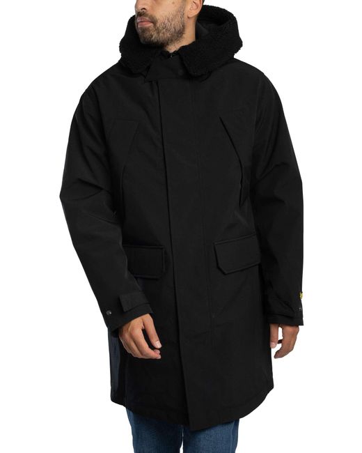 Lyle & Scott Black Cold Weather Parka Jacket for men