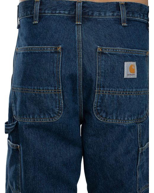 Carhartt Blue Single Knee Denim Shorts for men