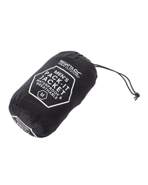 Regatta Black Pack It Waterproof Jacket for men