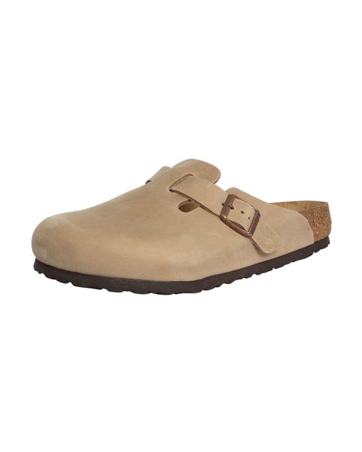 Birkenstock Brown Boston Leather Clogs for men