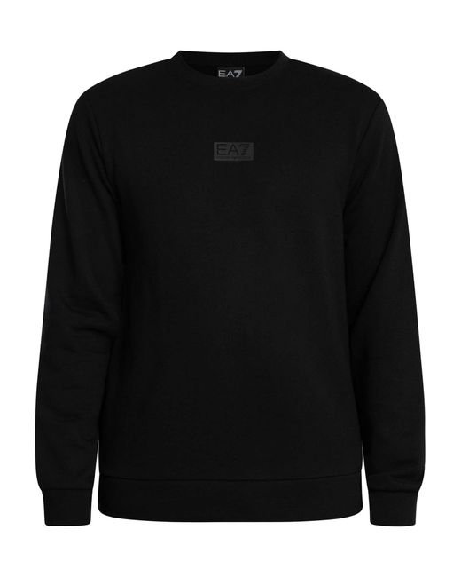 EA7 Black Back Box Logo Sweatshirt for men