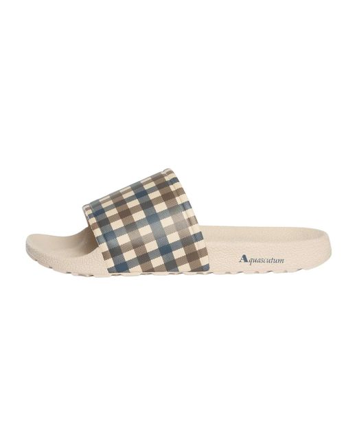Aquascutum Metallic Iconic Sliders for men