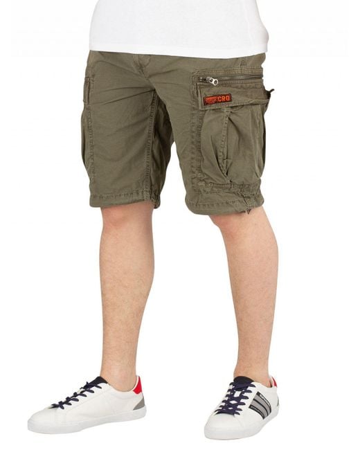 Superdry Green Sage Ripstop Parachute Cargo Shorts for men