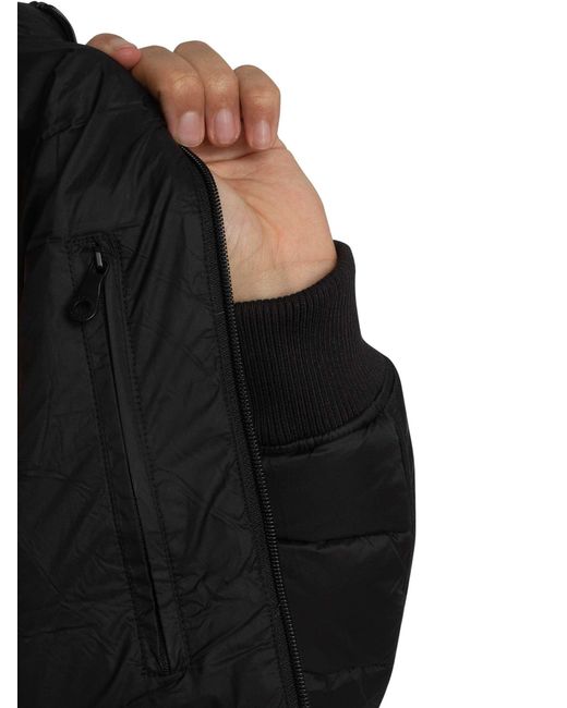 Lyle & Scott Black Funnel Neck Wadded Jacket for men
