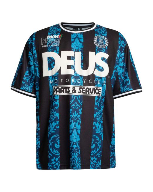 Deus Ex Machina Blue Nouveau Moto Oversized T-shirt for men
