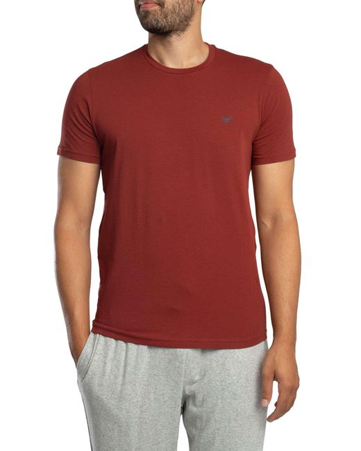 Emporio Armani Red 2 Pack Lounge Crew T-shirts for men