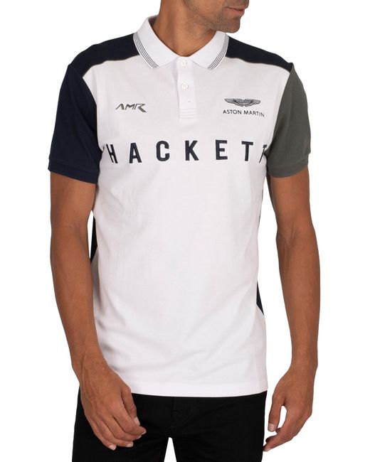 Hackett White Amr Polo Shirt for men