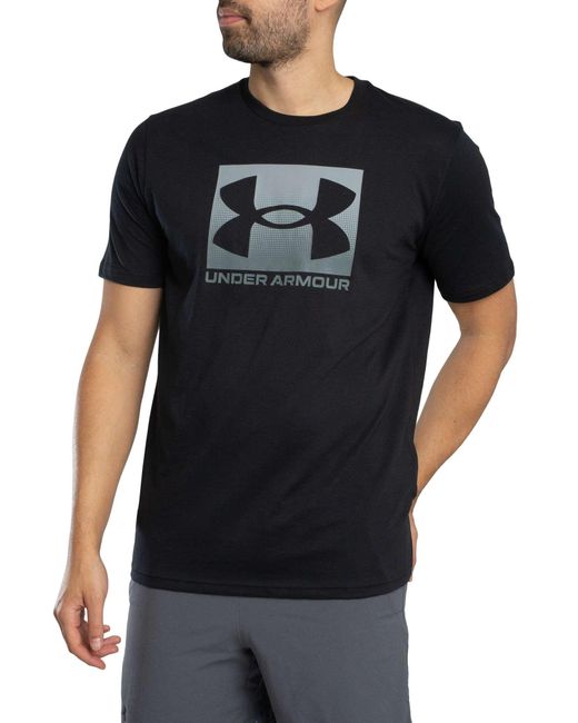 Under Armour Black Loose Boxed Sports Graphic T-shirt for men