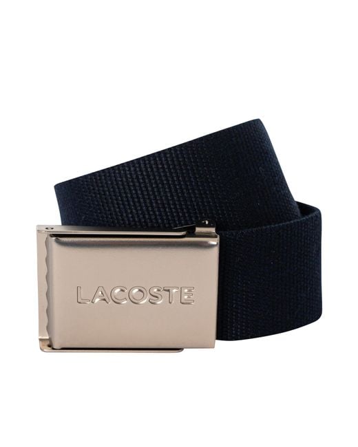 Lacoste Blue Engraved Buckle Woven Belt for men