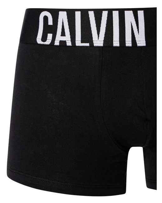 Calvin Klein Black Logo-Waistband Pack Of Three Stretch-Cotton Trunks for men