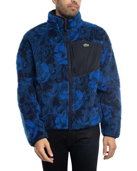 Lacoste Blue Logo Fleece Jacket for men