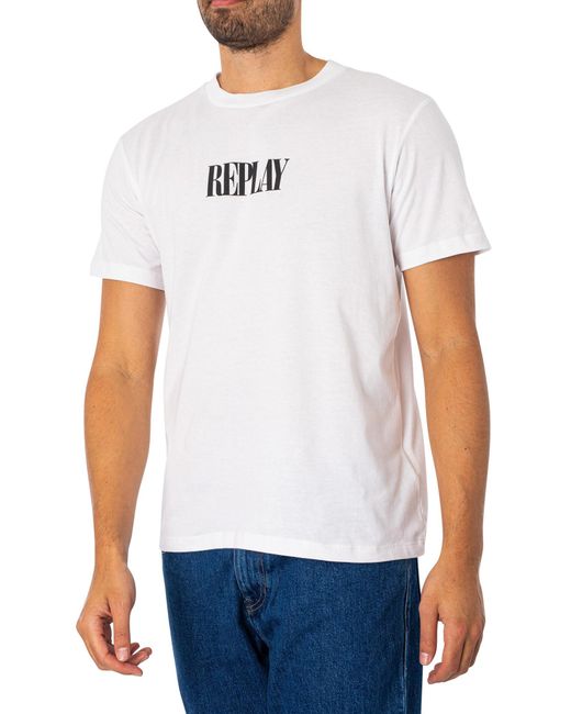 Replay White Back Graphic T-shirt for men