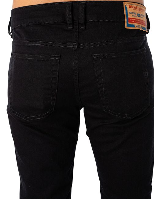 DIESEL Black Skinny Jeans Low Waist 1979 Sleenker, /Dark, Zip Fly for men