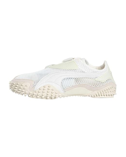 PUMA White Mostro Leather Trainers for men