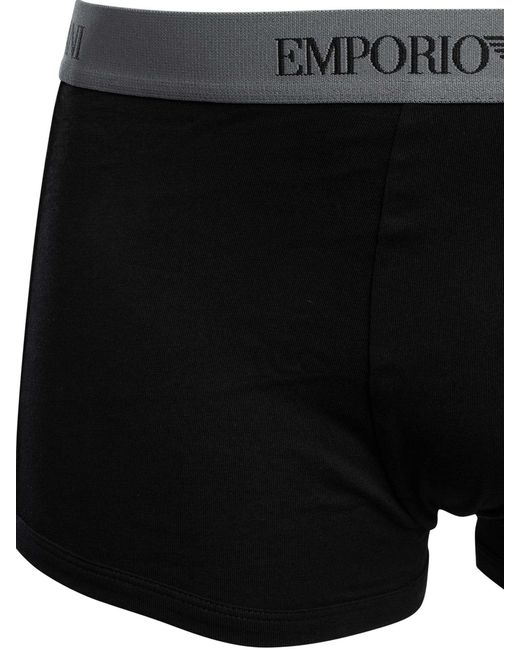 Emporio Armani Black 3 Pack Trunks for men