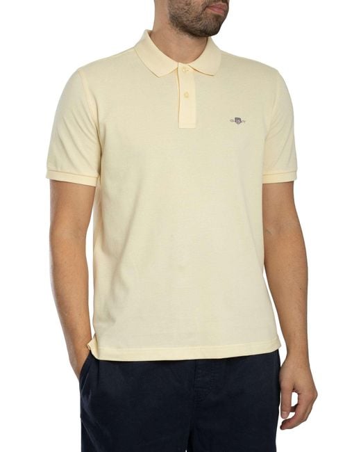 Gant Natural Regular Shield Pique Polo Shirt for men