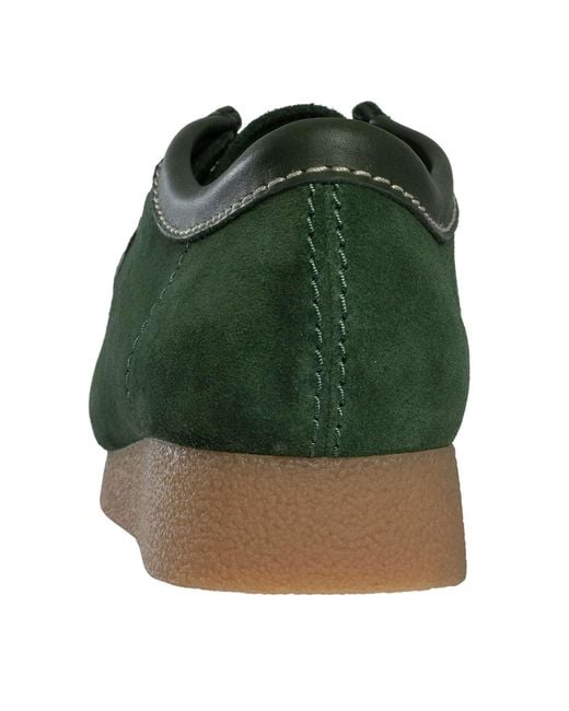 Clarks Green Wallabee Evo Suede Shoes for men
