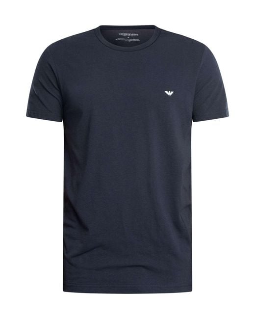 Emporio Armani Blue 2 Pack Crew Lounge T-shirts for men
