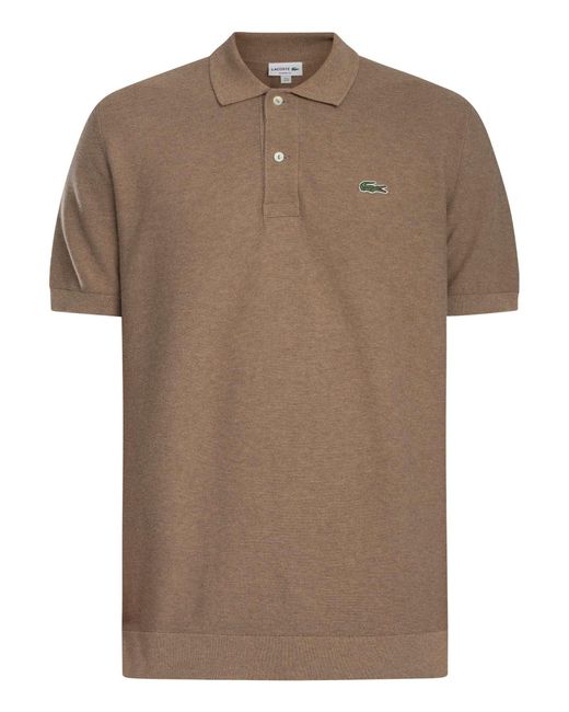 Lacoste Brown Classic Fit Knitted Polo Shirt for men