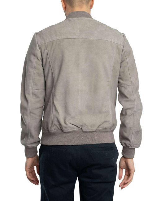 Schott Nyc Gray Suede Bomber Jacket for men