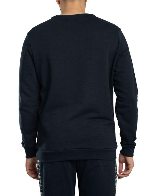 Lyle & Scott Blue Check Panelled Sweatshirt for men