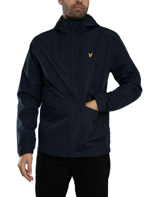 Lyle & Scott Blue Lightweight Hooded Zip Through Jacket for men