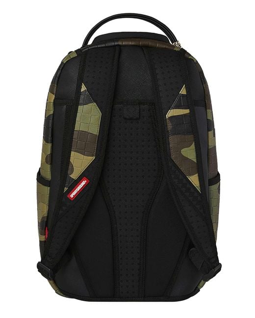 Sprayground Green 20l Woodland Camo Check Backpack for men