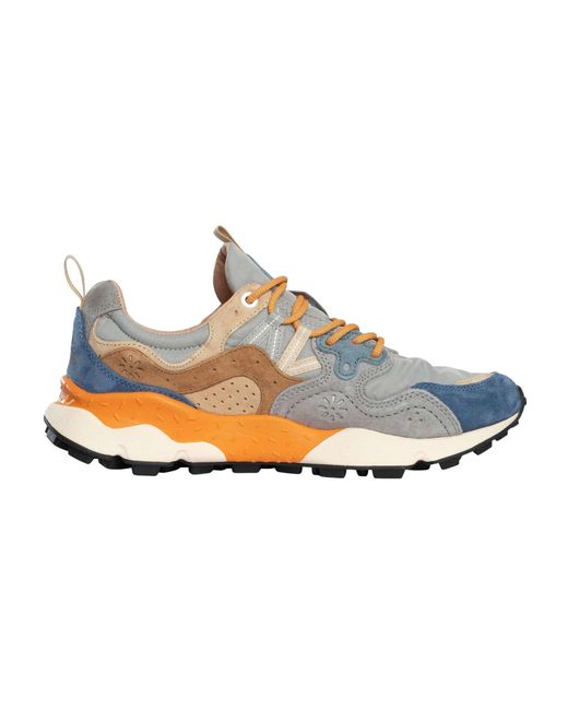 Flower Mountain White Yamano Suede Trainers for men