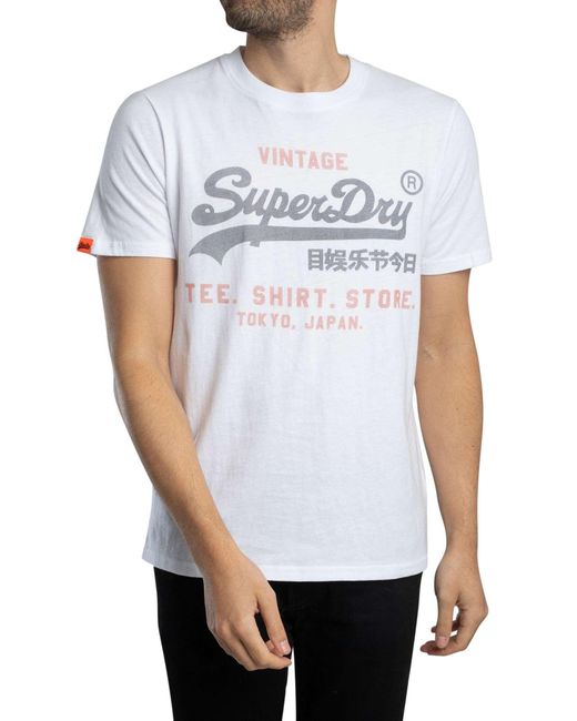 Superdry White Vintage Logo Heritage Relaxed T-shirt for men