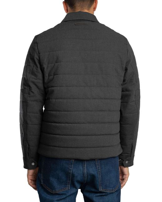 Gant Gray Insulated Flannel Jacket for men
