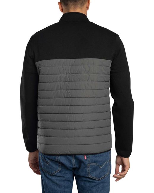 Lyle & Scott Black Sports Fleece Hybrid Jacket for men