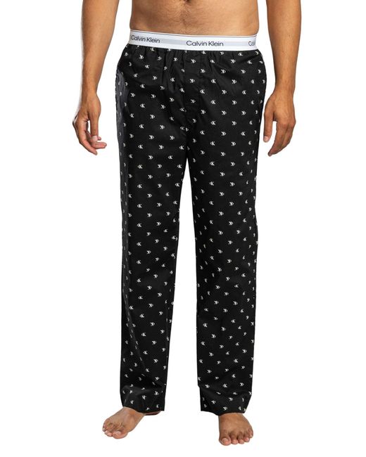 Calvin Klein Black Logo Pattern Pyjama Trousers for men